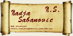 Nadja Šabanović vizit kartica